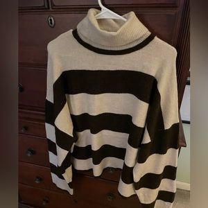 NWT New York & Co Long Sleeve Striped Turtleneck XL